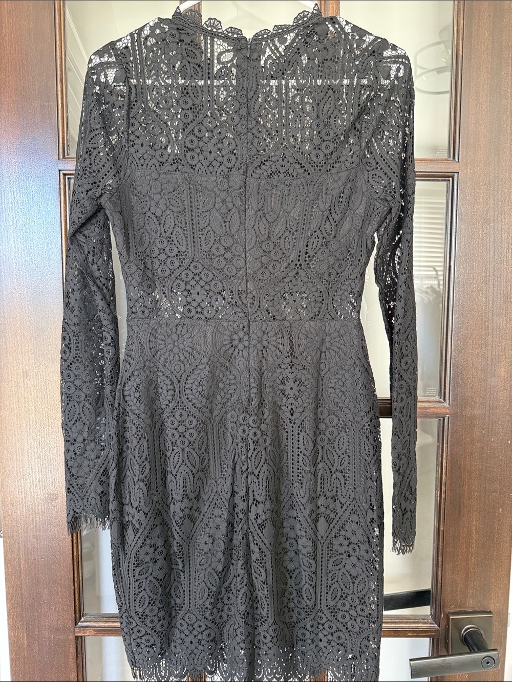 NWOT Lulu's Black Long-Sleeve Lace Mini Dress - Picture 5 of 7
